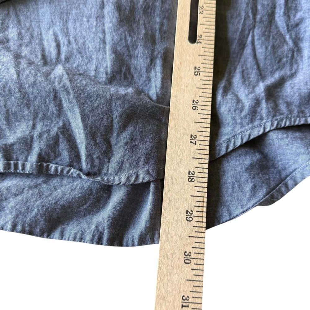 J.Crew Chambray Tunic Shirt Roll-Up Sleeve Button Down Preppy Minimalist XXS - Picture 5 of 8